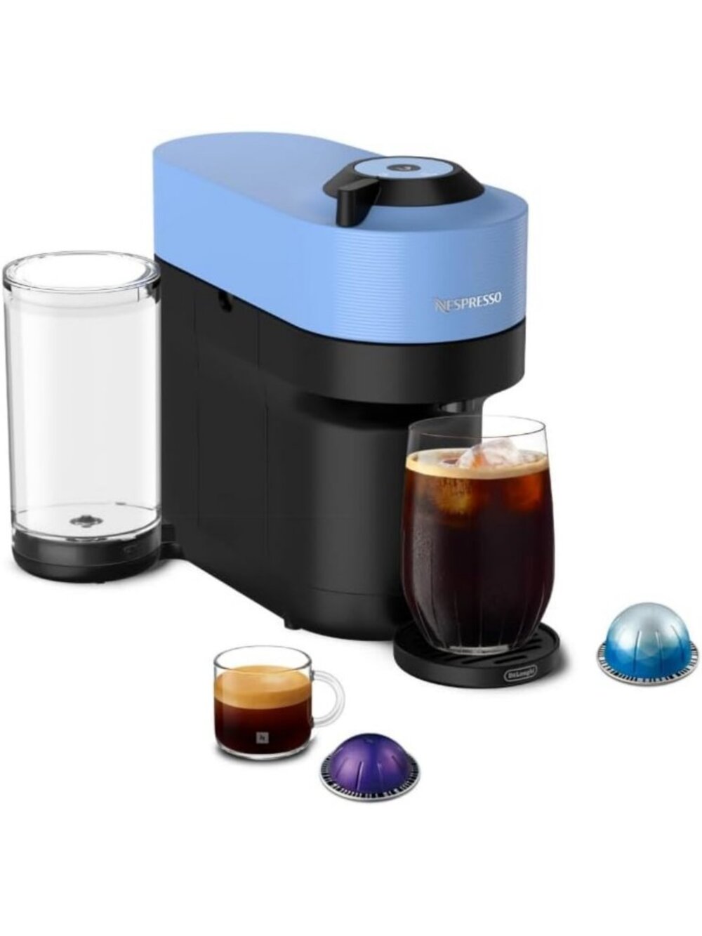 Versatile Coffee & Espresso Machine - Nespresso Vertuo Pop+ in Pacific Blue